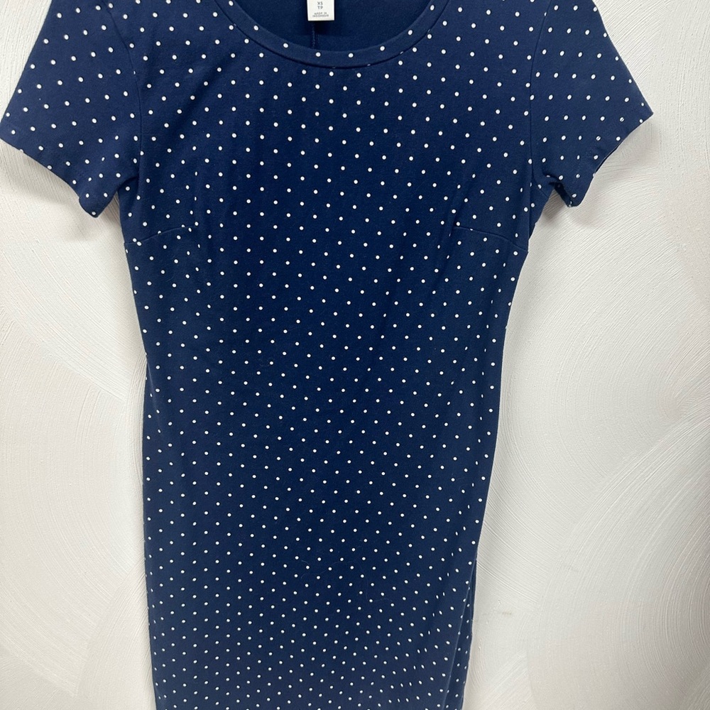 Old Navy Dark Blue Dress with White Dots